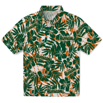 miami hurricanes hibiscus overlay hawaiian shirts best selling