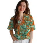 Miami Hurricanes Hawaiian Shirt – Palm Leaves