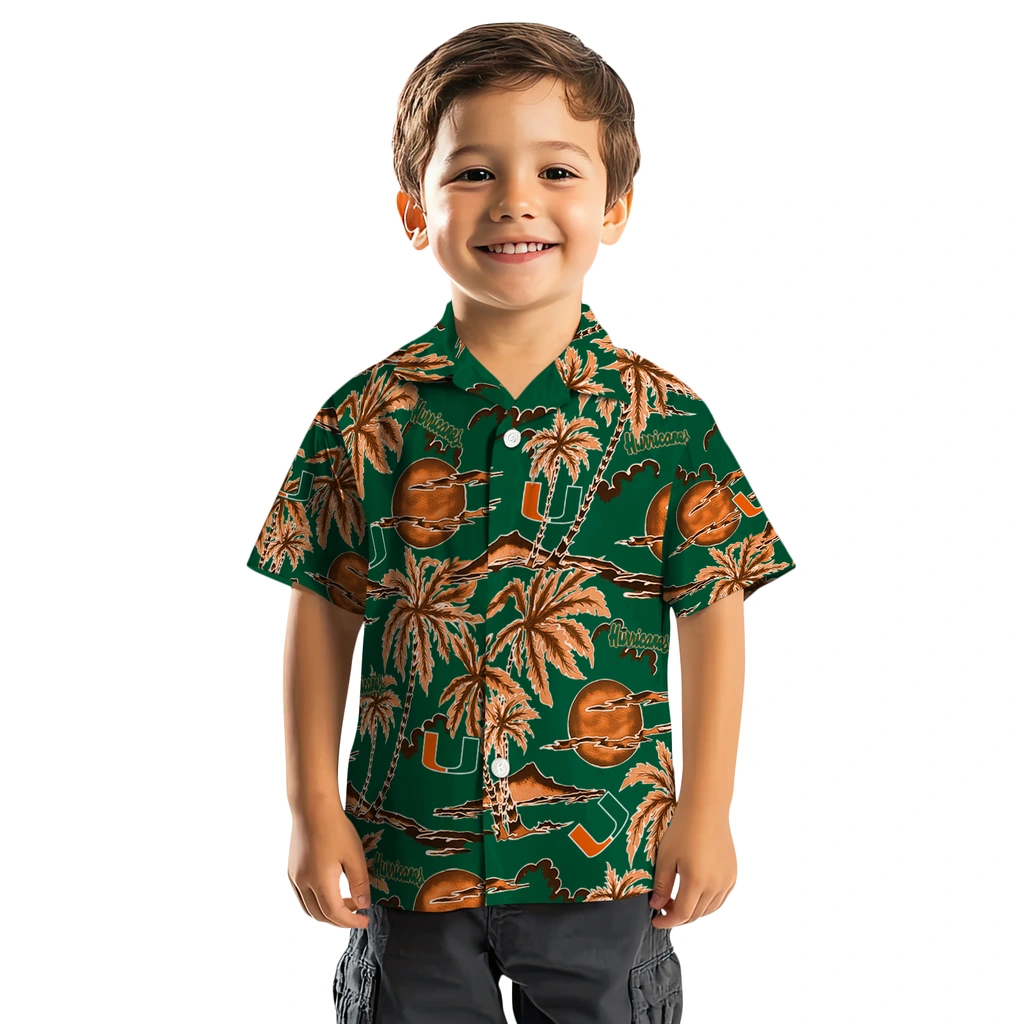 Miami Hurricanes Hawaiian Shirt - Palm Sunset miami hurricanes palm sunset hawaiian shirts top rated