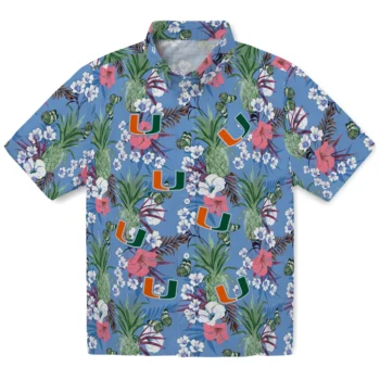 miami hurricanes pineapple bouquet best sky blue hawaiian shirts best selling