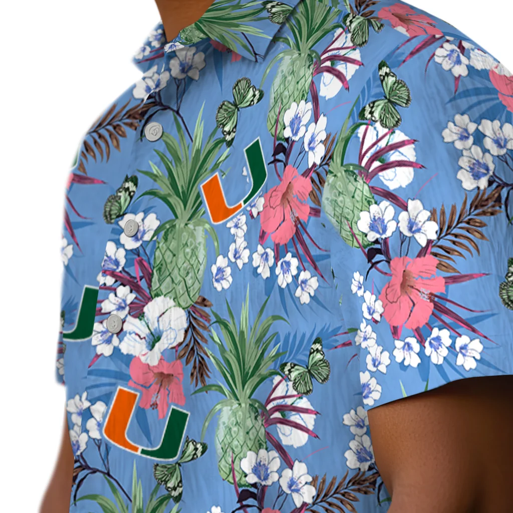 Miami Hurricanes Hawaiian Shirt - Pineapple Bouquet miami hurricanes pineapple bouquet best sky blue hawaiian shirts trendy