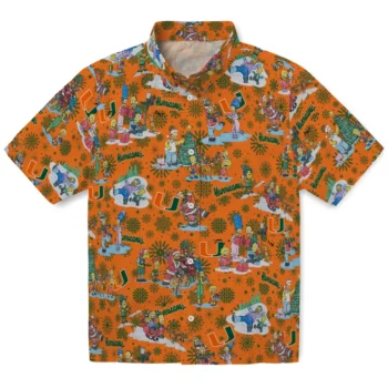 miami hurricanes simpsons christmas orange hawaiian shirts best selling