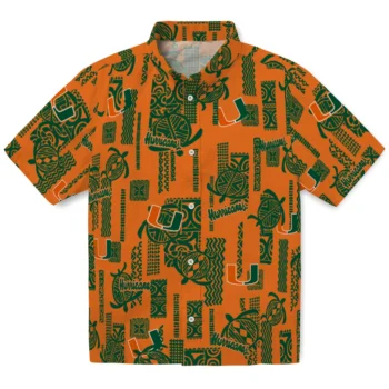 miami hurricanes turtle lines orange hawaiian shirts best selling