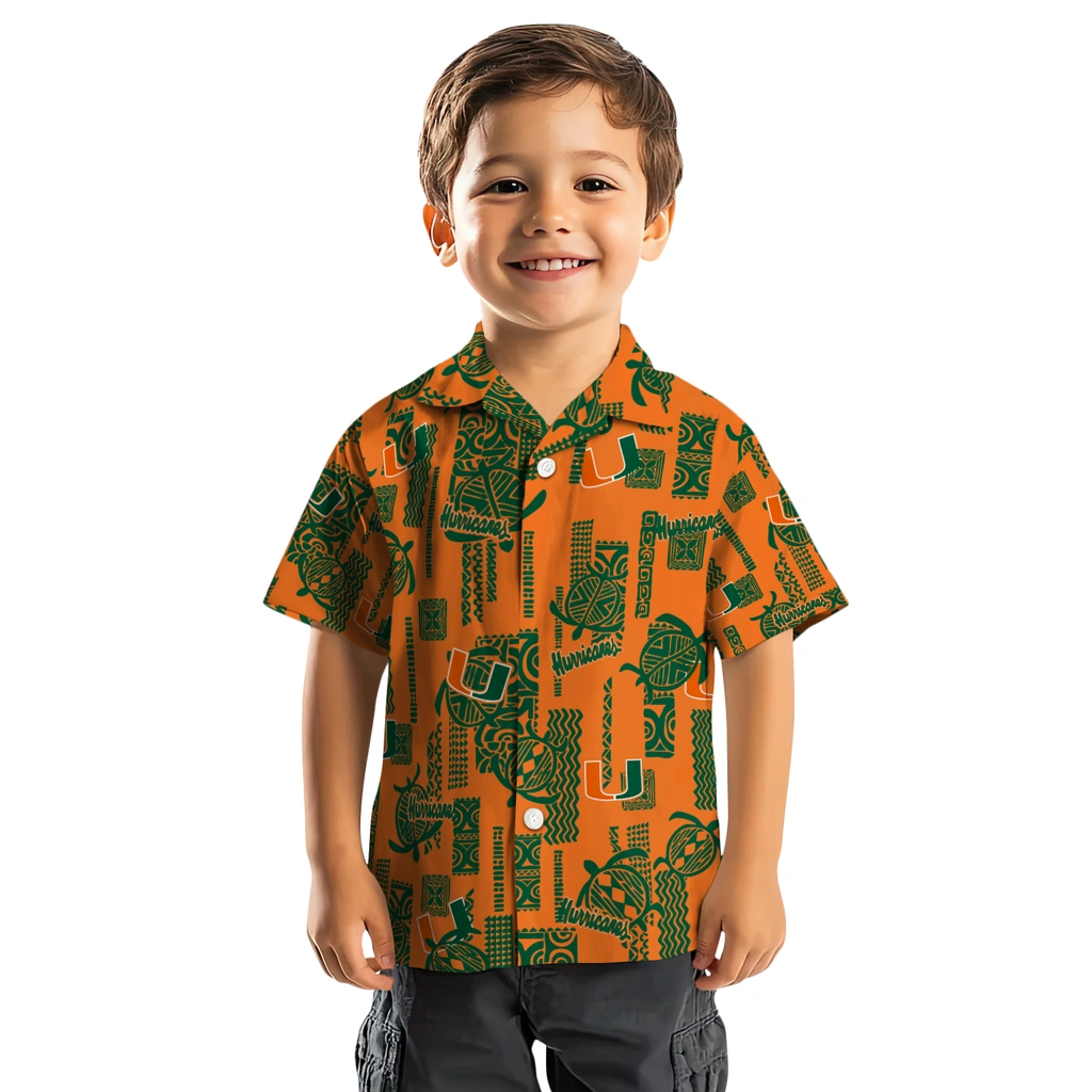 Miami Hurricanes Hawaiian Shirt - Turtle Lines miami hurricanes turtle lines orange hawaiian shirts top rated