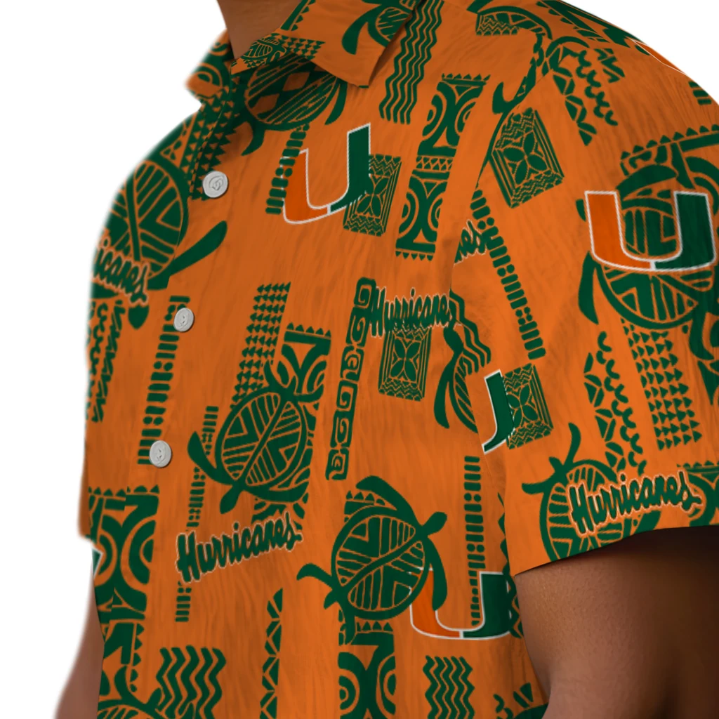 Miami Hurricanes Hawaiian Shirt - Turtle Lines miami hurricanes turtle lines orange hawaiian shirts trendy