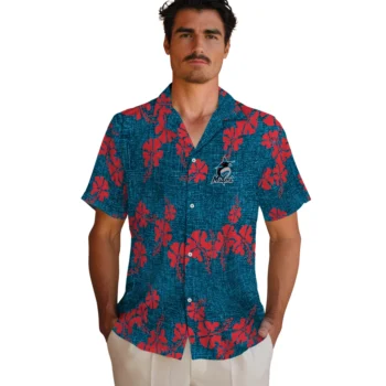 miami marlins hibiscus petals blue hawaiian shirts fashion forward