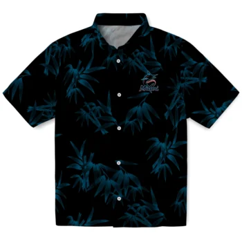miami marlins bamboo branches blue black hawaiian shirts best selling