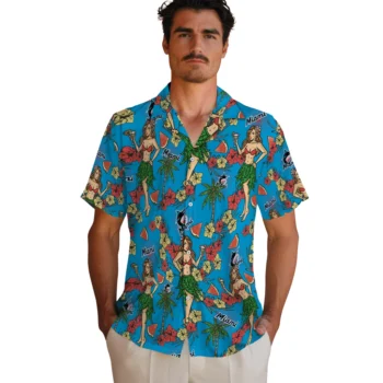 miami marlins hawaiian girls design blue hawaiian shirts fashion forward