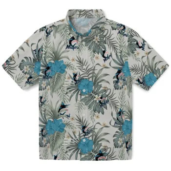 miami marlins hibiscus designs beige hawaiian shirts best selling