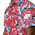 Miami Marlins Hawaiian Shirt – Hibiscus Overlay