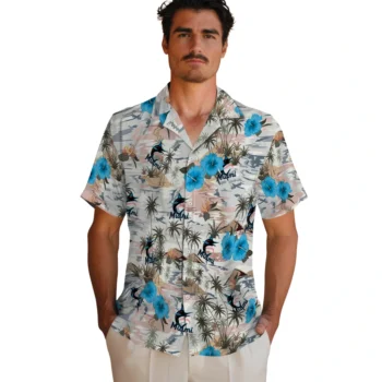 miami marlins hibiscus seaside white hawaiian shirts fashion forward