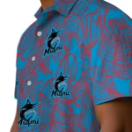 Miami Marlins Hawaiian Shirt – Leaf Outline