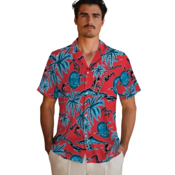 miami marlins palm sunset hawaiian shirts fashion forward