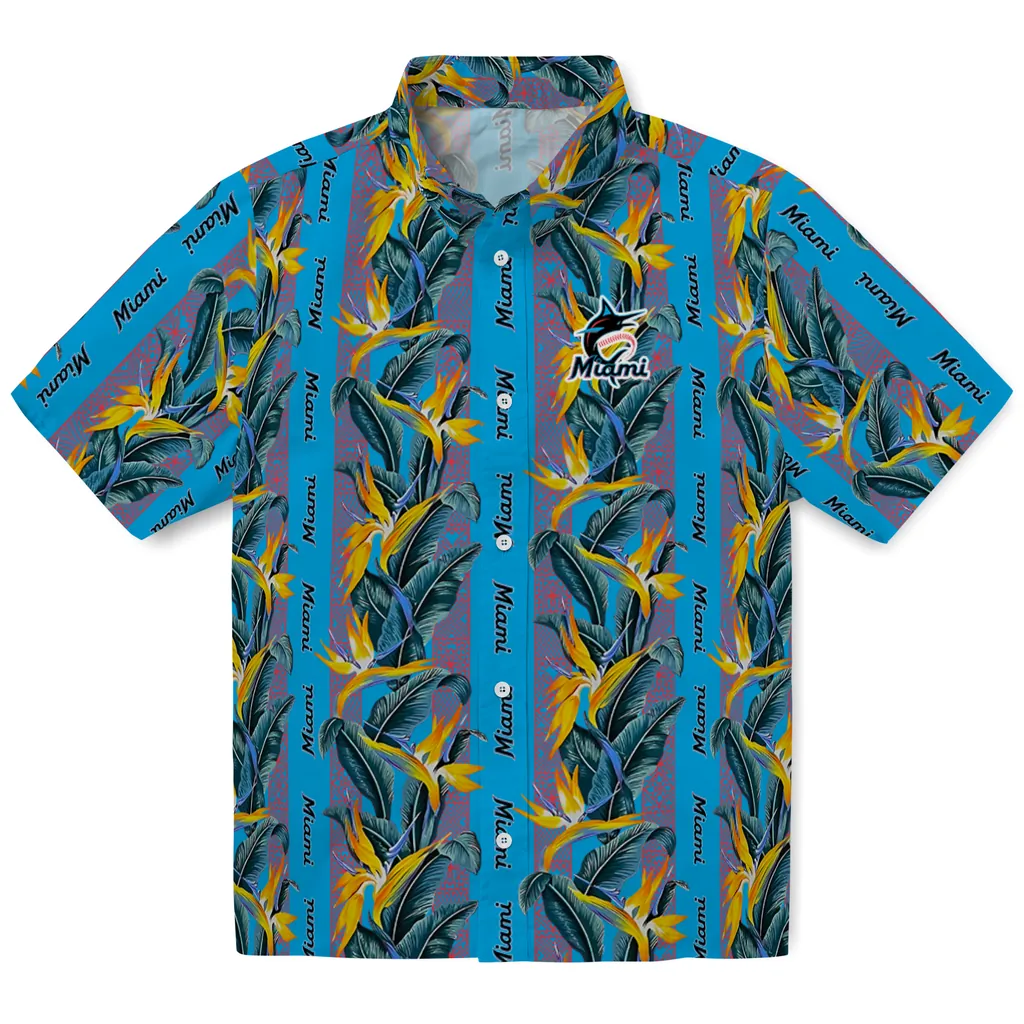 Miami Marlins Hawaiian Shirt - Paradise Vines miami marlins paradise vines blue hawaiian shirts best selling