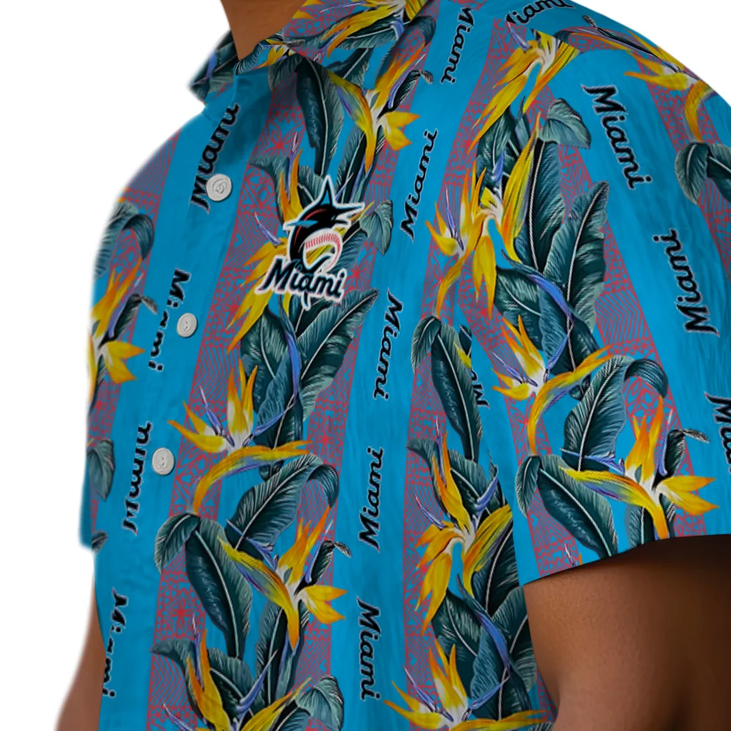 Miami Marlins Hawaiian Shirt - Paradise Vines miami marlins paradise vines blue hawaiian shirts trendy