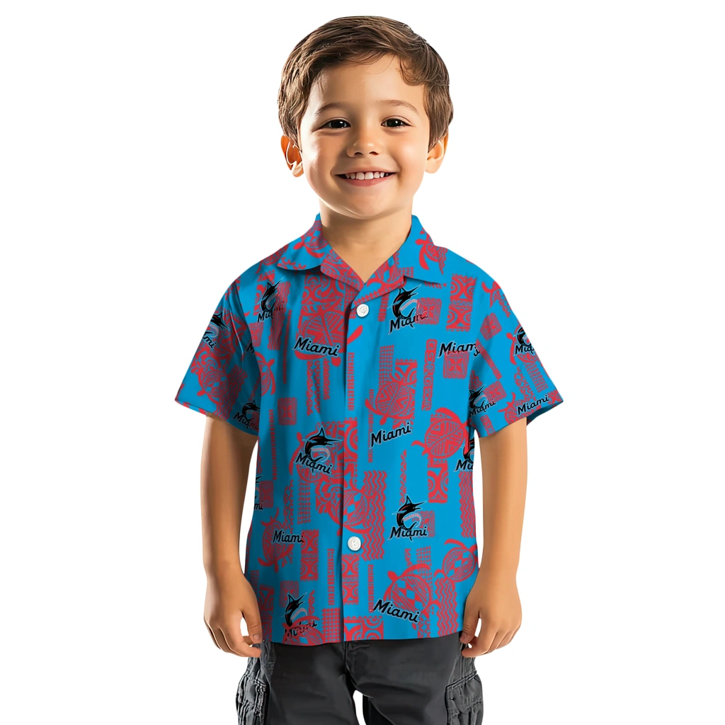 Miami Marlins Hawaiian Shirt - Turtle Lines miami marlins turtle lines blue hawaiian shirts top rated