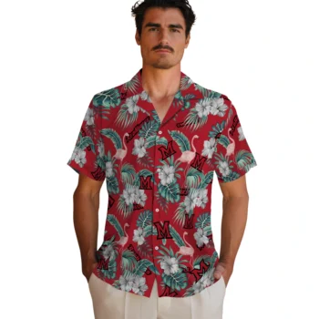 miami redhawks flamingo palms red hawaiian shirts fashion forward