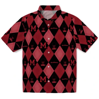 miami redhawks balloon plaid red hawaiian shirts best selling