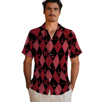 miami redhawks balloon plaid red hawaiian shirts fashion forward
