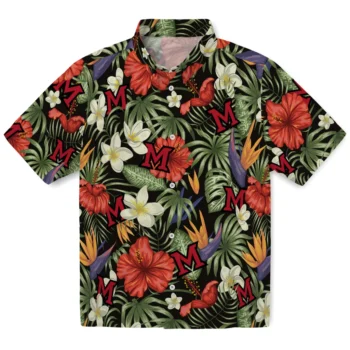 miami redhawks hibiscus bird hawaiian shirts best selling