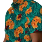 Miami RedHawks Hawaiian Shirt – Hibiscus and Palm Leaves