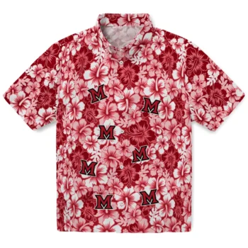miami redhawks hibiscus blooms red hawaiian shirts best selling