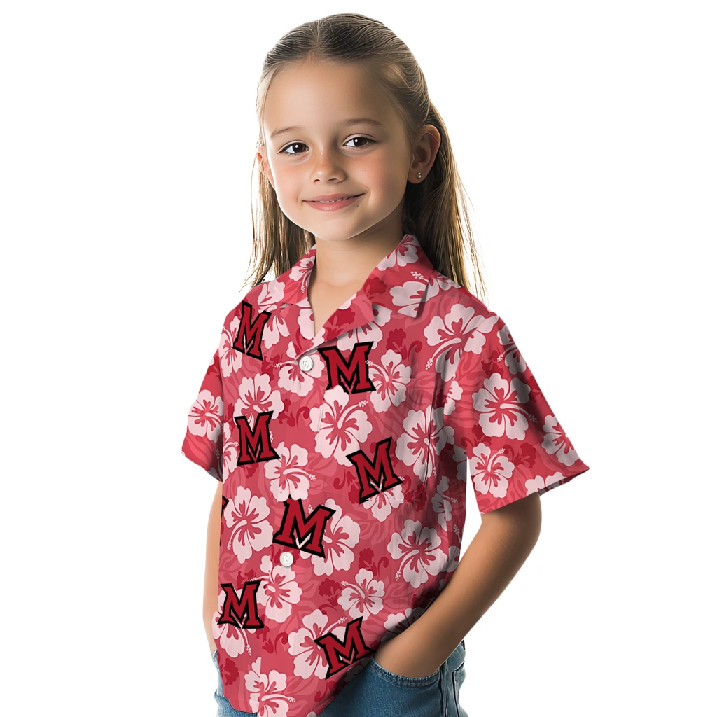 Miami RedHawks Hawaiian Shirt - Hibiscus Cluster miami redhawks hibiscus cluster red hawaiian shirts premium grade