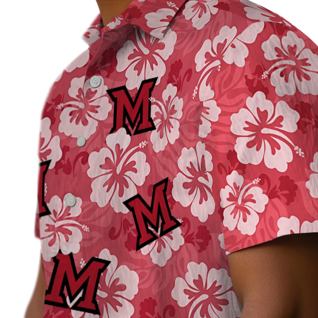 Miami RedHawks Hawaiian Shirt - Hibiscus Cluster miami redhawks hibiscus cluster red hawaiian shirts trendy