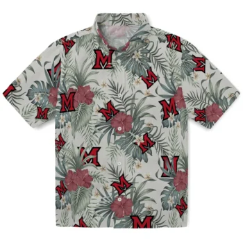 miami redhawks hibiscus designs beige hawaiian shirts best selling