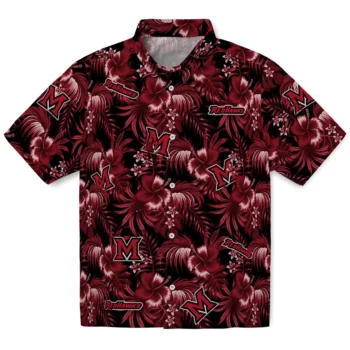 miami redhawks hibiscus exotic red hawaiian shirts best selling