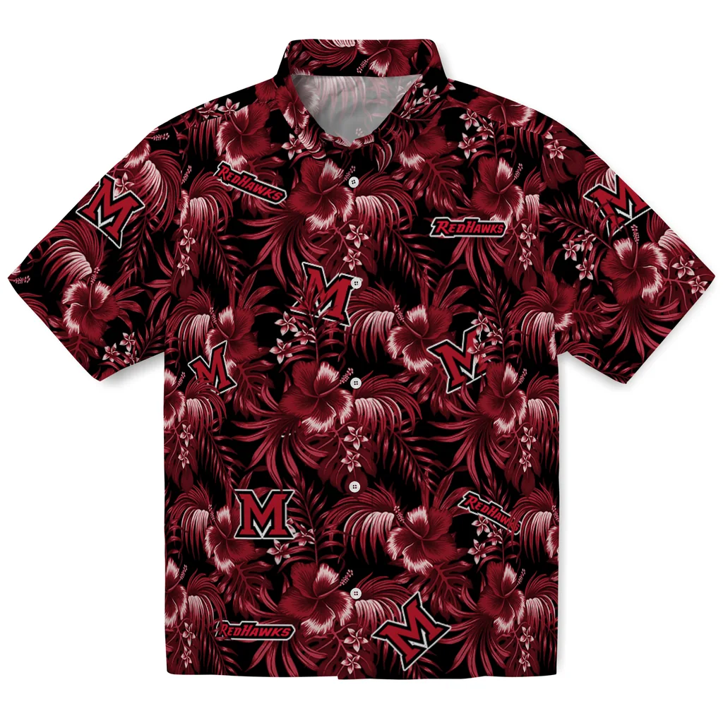 Miami RedHawks Hawaiian Shirt - Hibiscus Exotic miami redhawks hibiscus exotic red hawaiian shirts best selling