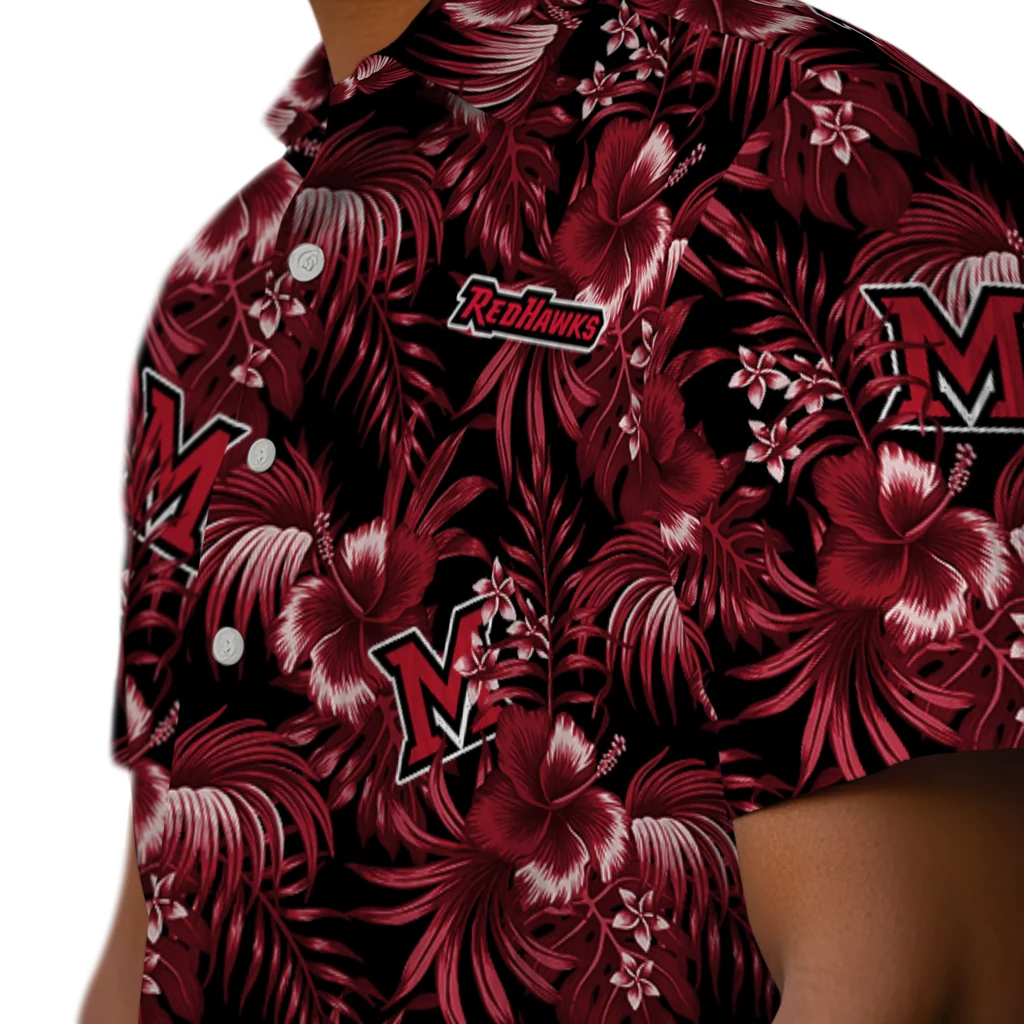 Miami RedHawks Hawaiian Shirt - Hibiscus Exotic miami redhawks hibiscus exotic red hawaiian shirts trendy