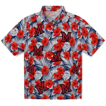 miami redhawks hibiscus fiesta red royal blue hawaiian shirts best selling