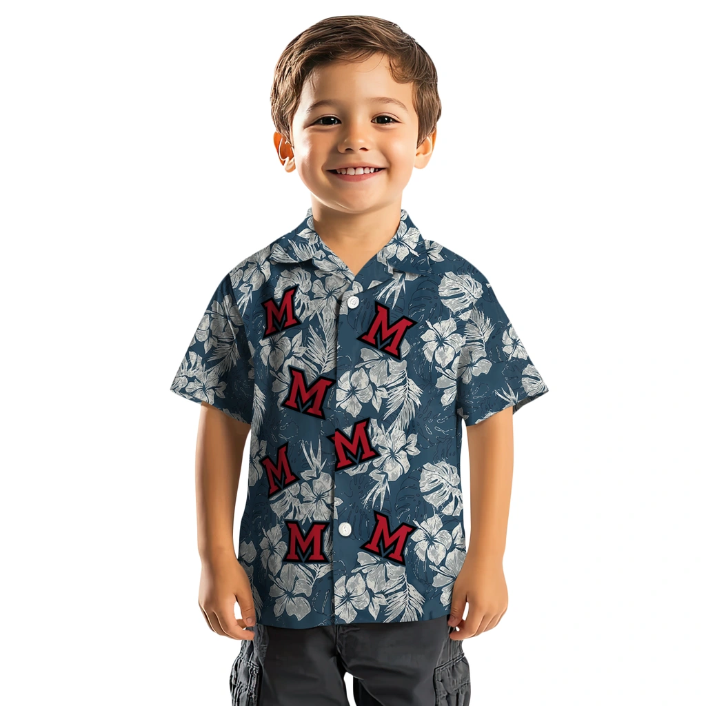 Miami RedHawks Hawaiian Shirt - Hibiscus Flowers miami redhawks hibiscus flowers navy blue hawaiian shirts top rated