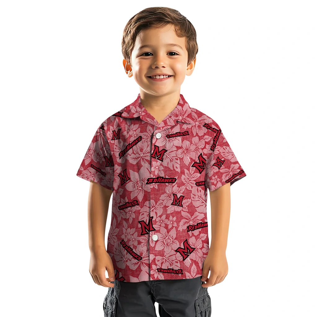 Miami RedHawks Hawaiian Shirt - Hibiscus Oasis miami redhawks hibiscus oasis red hawaiian shirts top rated