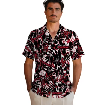 miami redhawks hibiscus overlay hawaiian shirts fashion forward
