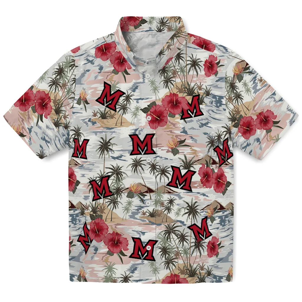 Miami RedHawks Hawaiian Shirt - Hibiscus Seaside miami redhawks hibiscus seaside white hawaiian shirts best selling