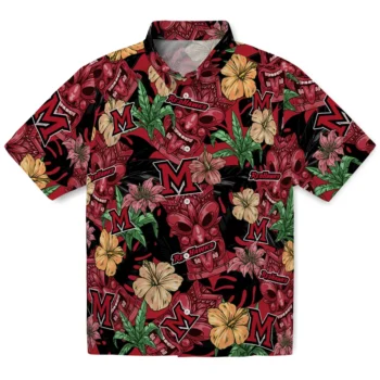 miami redhawks tiki jungle red hawaiian shirts best selling
