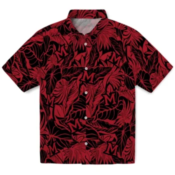 miami redhawks monstera layer red hawaiian shirts best selling