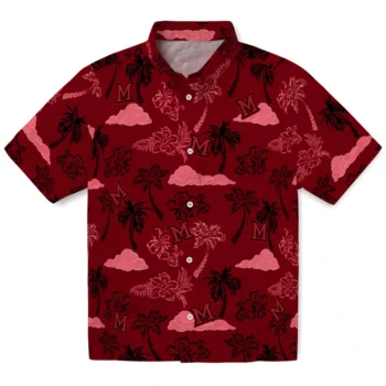 miami redhawks palm and clouds red hawaiian shirts best selling