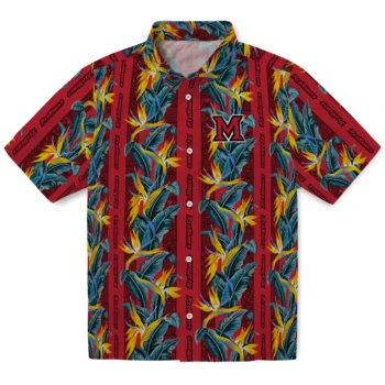 miami redhawks paradise vines red hawaiian shirts best selling