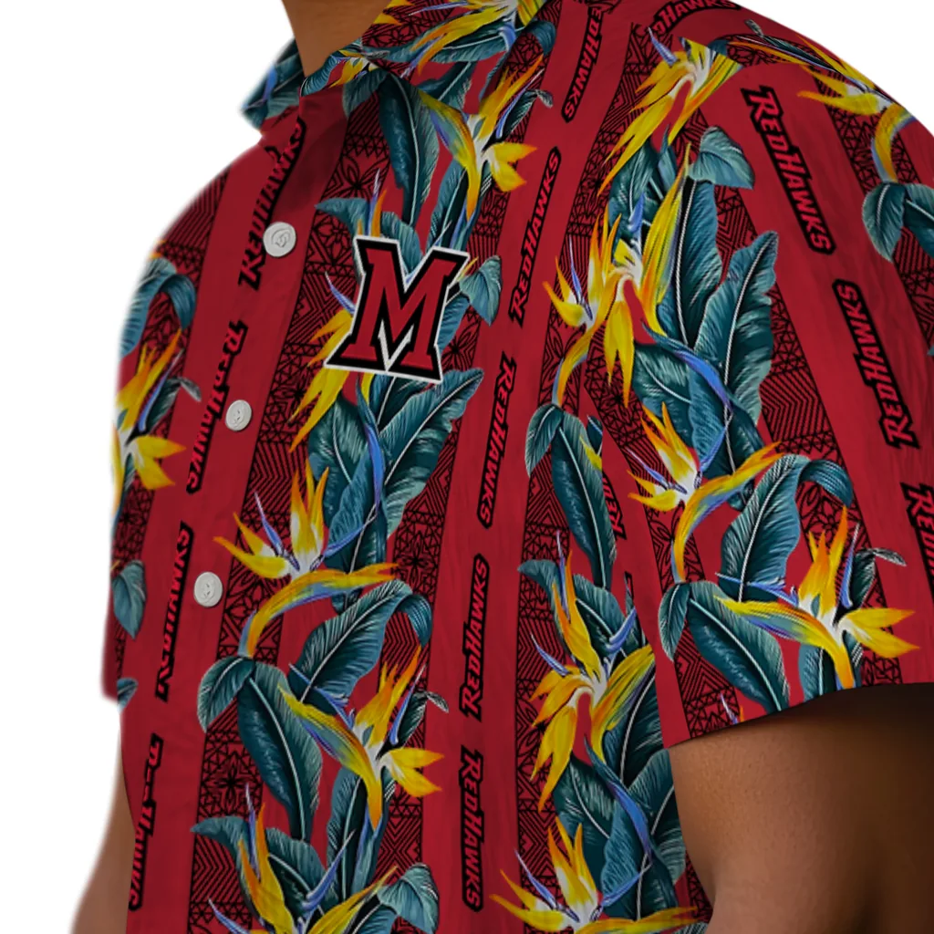 Miami RedHawks Hawaiian Shirt - Paradise Vines miami redhawks paradise vines red hawaiian shirts trendy