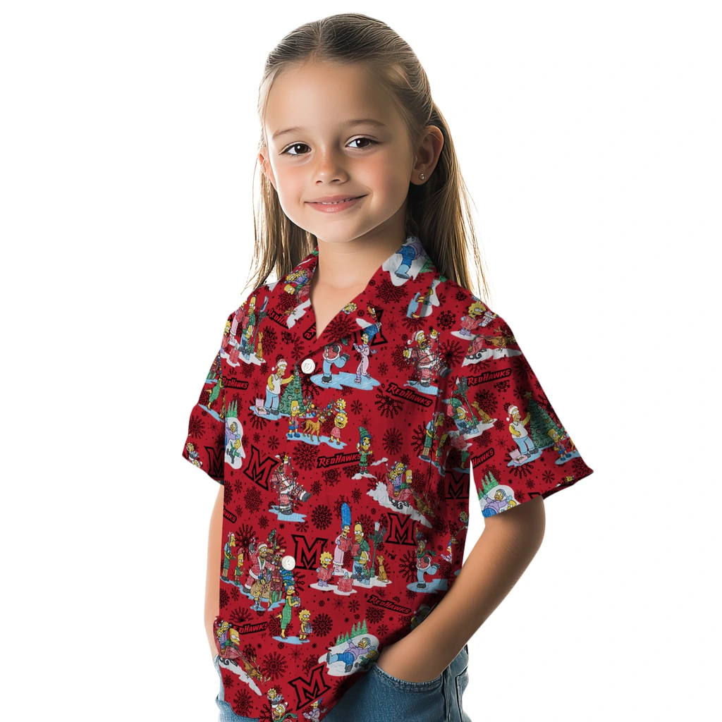 Miami RedHawks Hawaiian Shirt - Simpsons Christmas miami redhawks simpsons christmas red hawaiian shirts premium grade