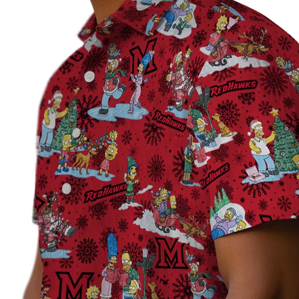 Miami RedHawks Hawaiian Shirt - Simpsons Christmas miami redhawks simpsons christmas red hawaiian shirts trendy