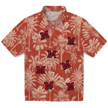 miami redhawks palm shadows red hawaiian shirts best selling