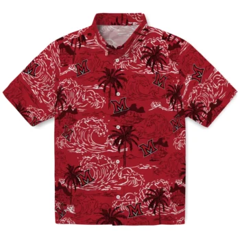 miami redhawks wave palm red hawaiian shirts best selling