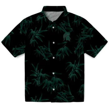 michigan state spartans bamboo branches green black hawaiian shirts best selling