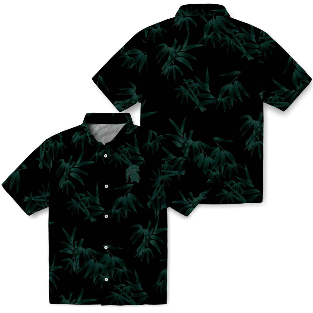 Michigan State Spartans Hawaiian Shirt - Bamboo Branches michigan state spartans bamboo branches green black hawaiian shirts high quality