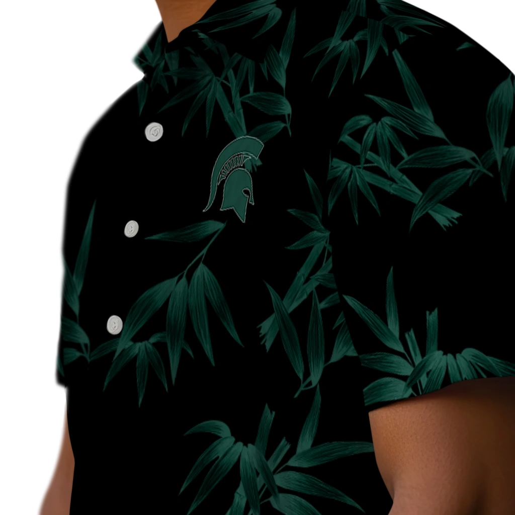 Michigan State Spartans Hawaiian Shirt - Bamboo Branches michigan state spartans bamboo branches green black hawaiian shirts trendy