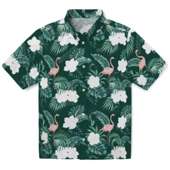 michigan state spartans flamingo palms green hawaiian shirts best selling